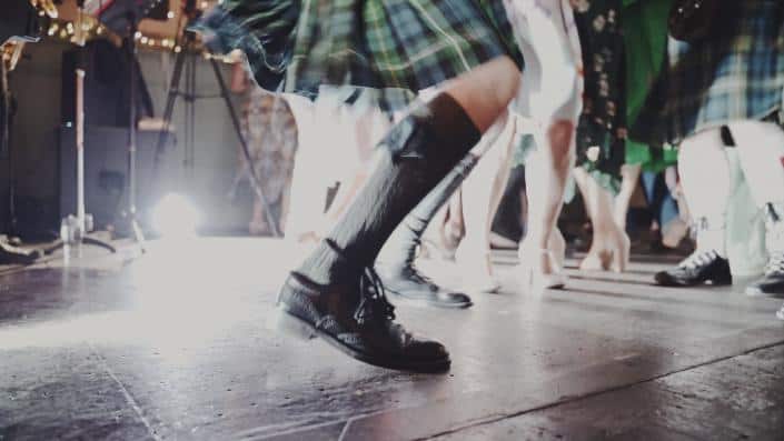 dancing on dance floor in kilt