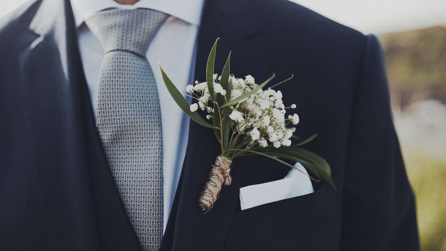 close at wedding buttonhole