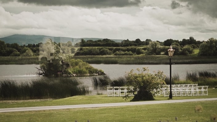 View at lake from marque