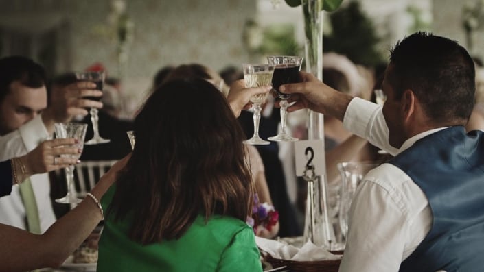 Toast during wedding day