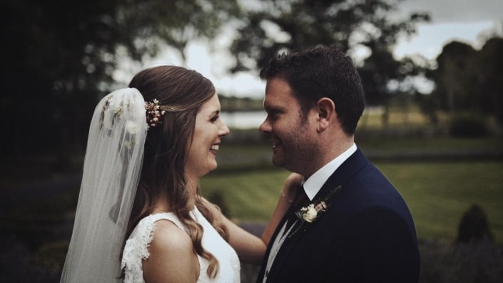 Bride and Groom posing to wedding picture