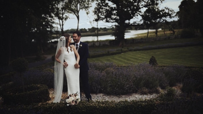 Newly couple taking picture in Ashley park garden