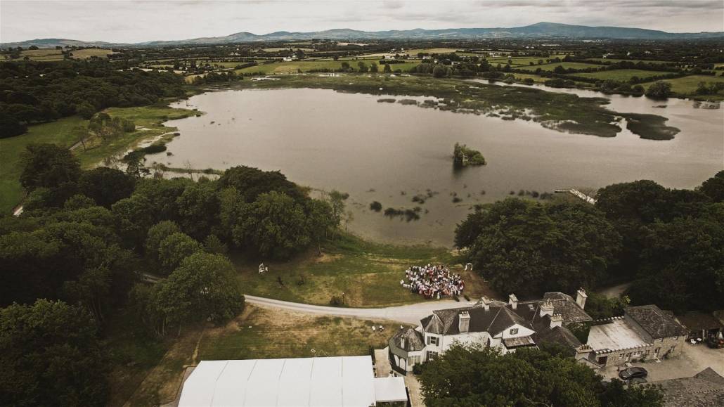 View at wedding venue Ashley Park House with lake