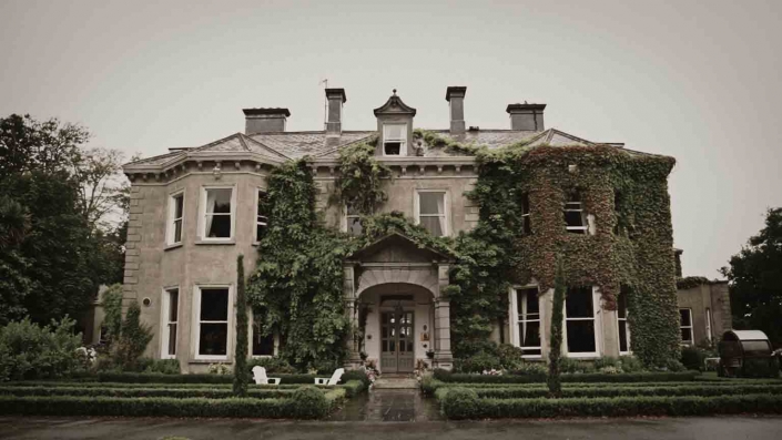 Tinakilly House during rain