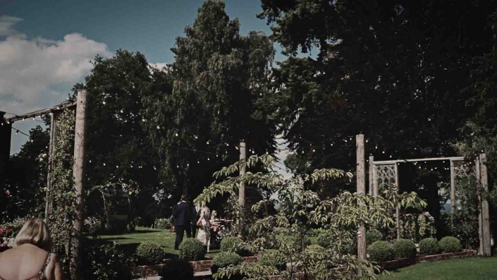 View at drink reception garden during sunny day