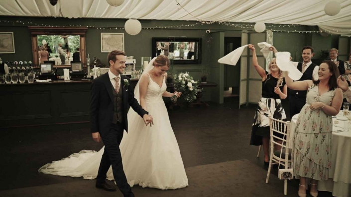 Entering wedding room