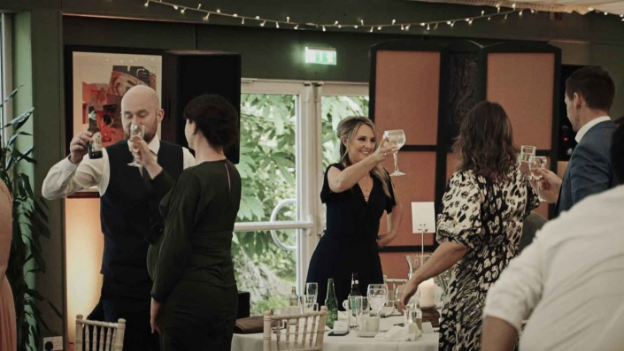 Making toast at wedding