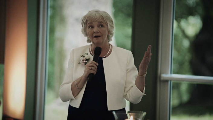 Mother is making wedding speech