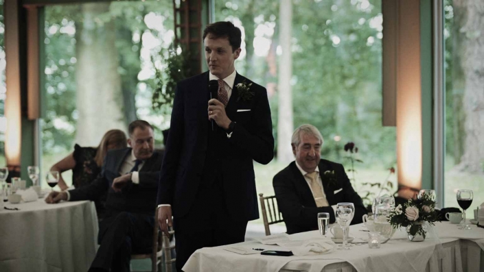 Best Man delivering wedding speech