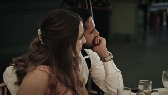 Couple is listening speeches