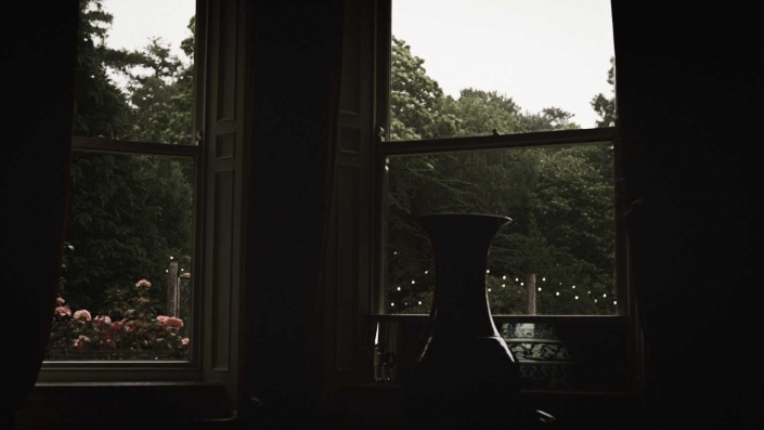 View form ceremony window at raining weather