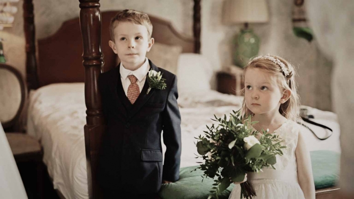 Page boy with flower girl