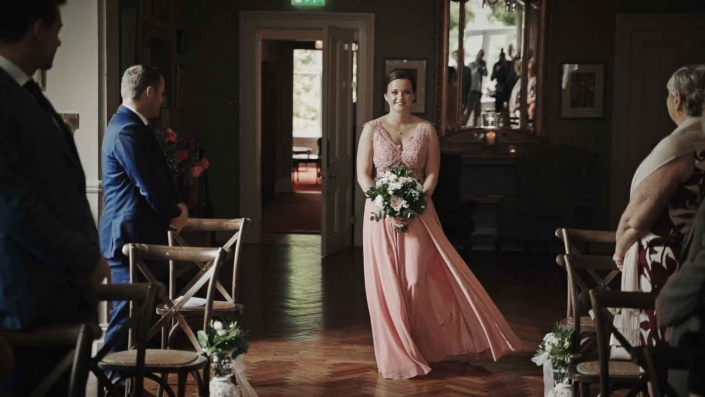 bridesmaid walking