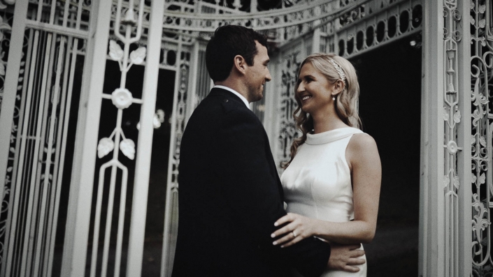 wedding picture in gazebo