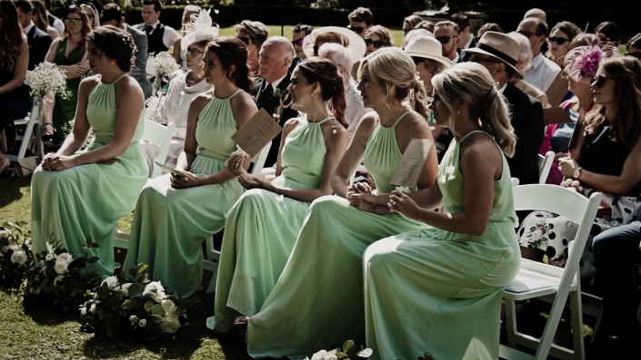 Bridesmaids listening the readings