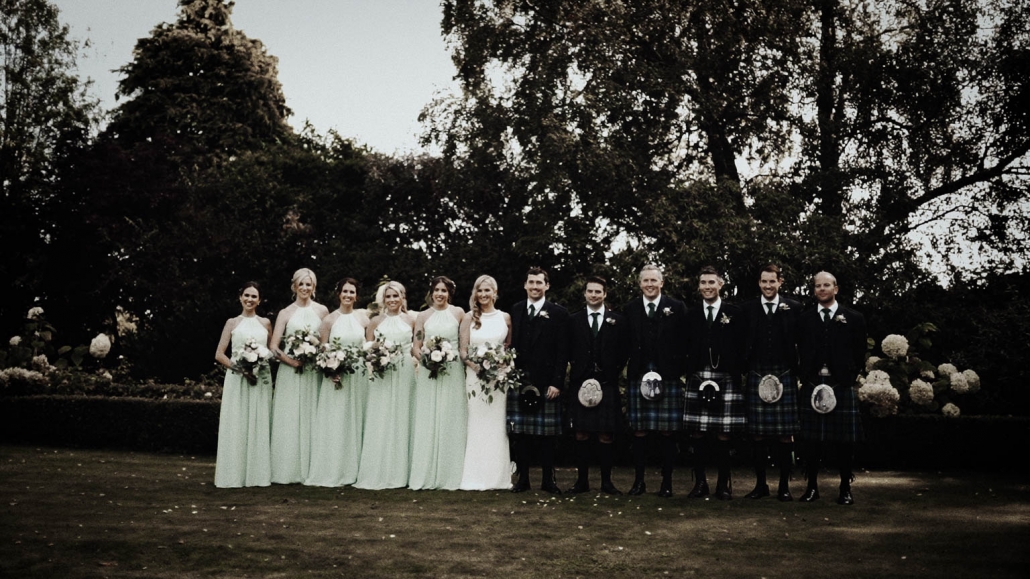 Tinakilly House wedding pictures bridesmaids with best men
