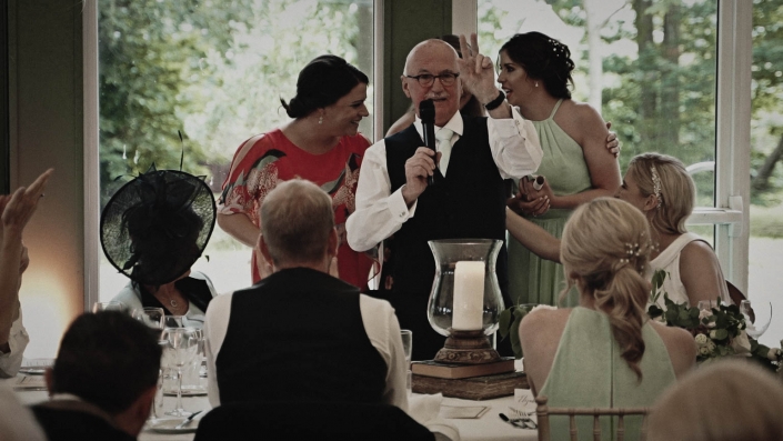 father making wedding speech in tinakilly house