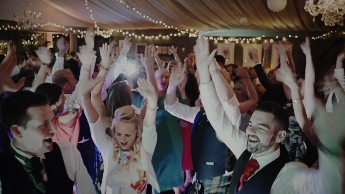 crazy dancing on wedding in Tinakilly House marque
