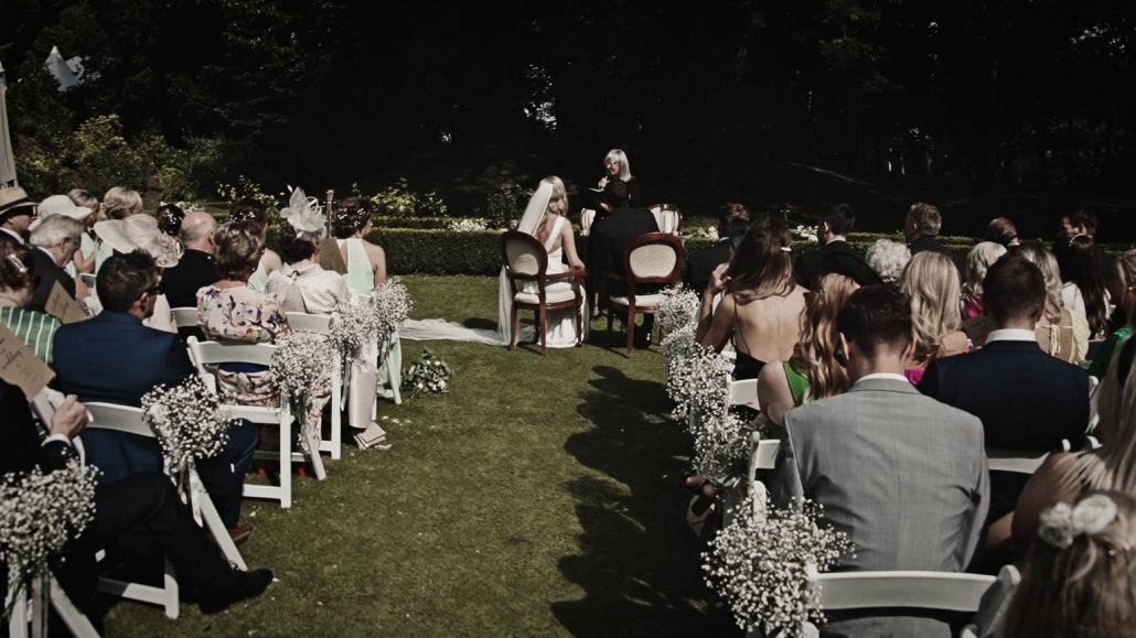 Humanist ceremony taking place in Tinakilly House garden.