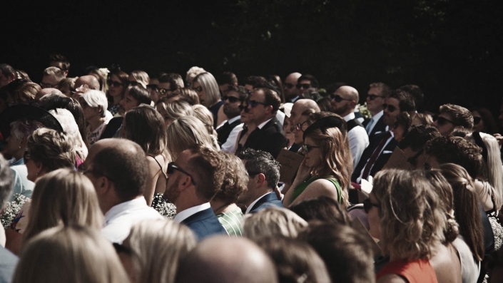 Wedding guest are watching to celebrant