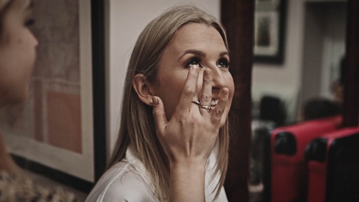 Bride during wedding make up
