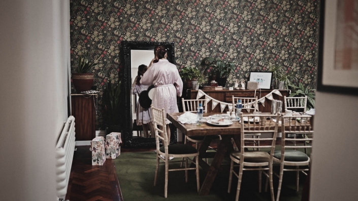 Victorian room during morning preparations
