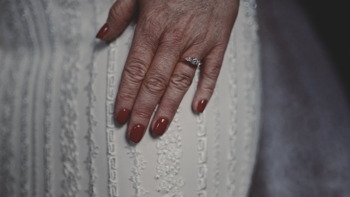 engagement ring on bride hand