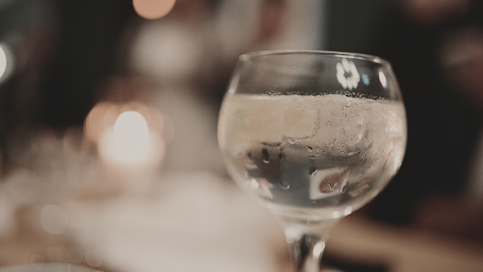 glass with cold drink