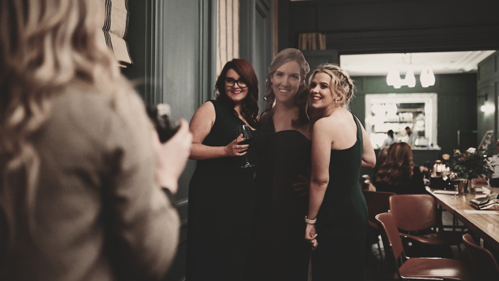 bridesmaids having fun