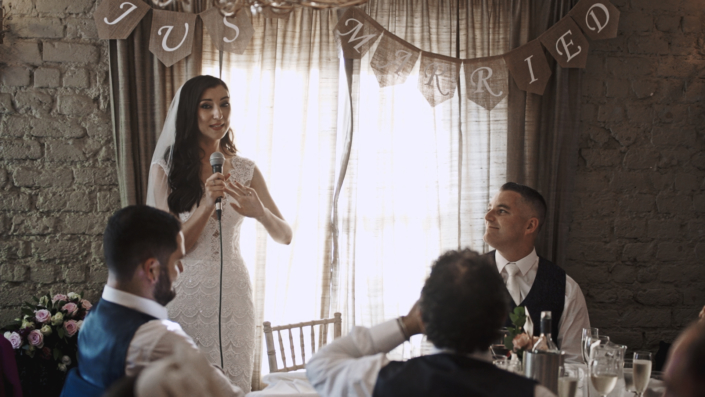 Bride delivering speeches
