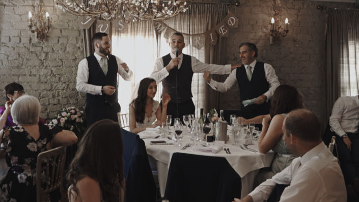 Groom delivering speeches