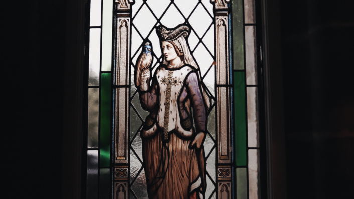 stained glass with princes