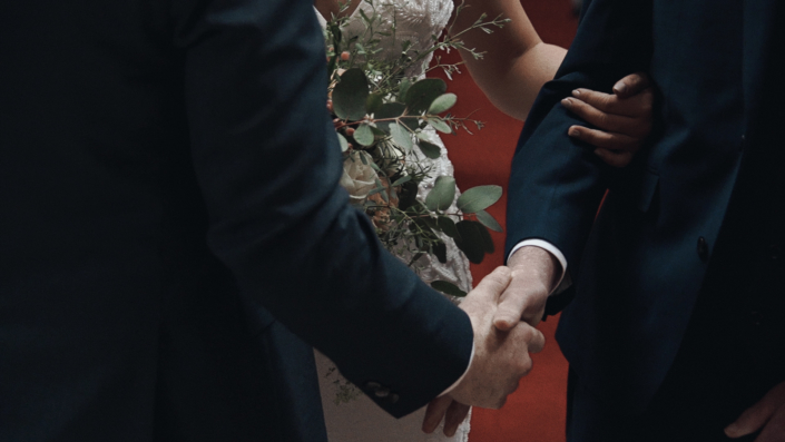 Father shake hand with future soon in law
