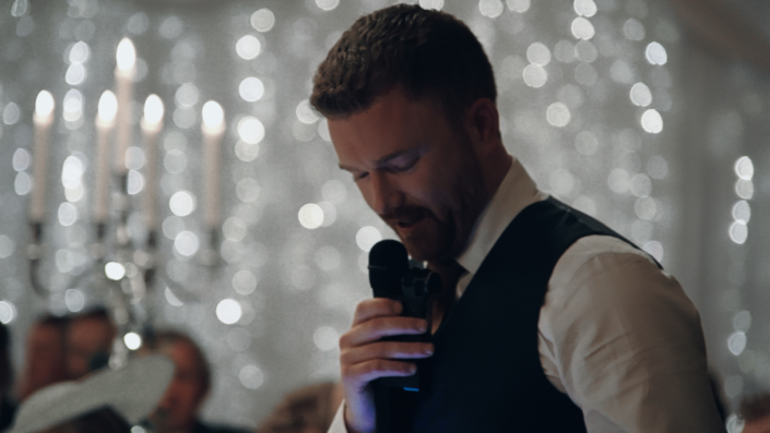 Groom is talking wedding speech