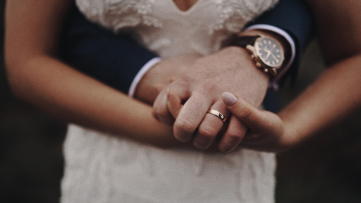 Close look at wedding ring