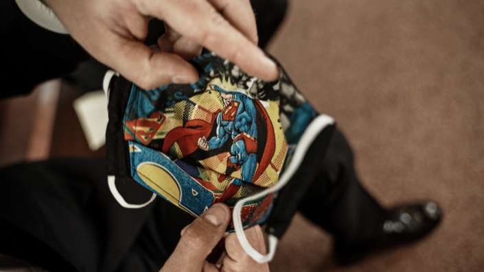 mask with cartoon character