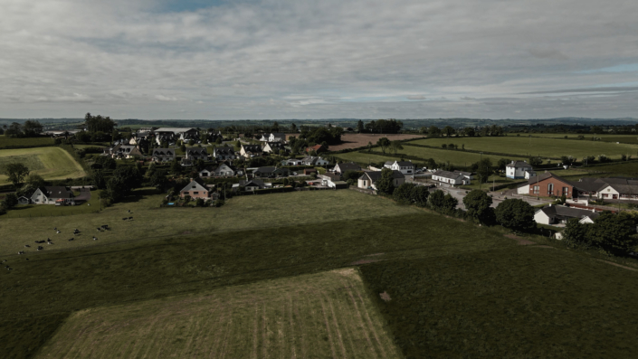 aerial view on bride house