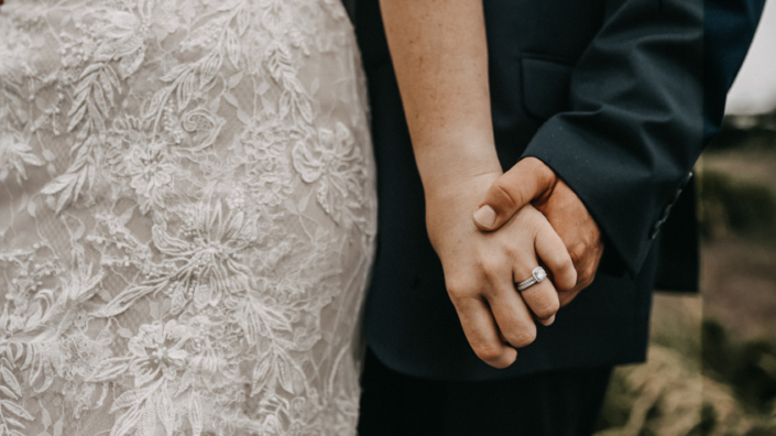 wedding rings close up