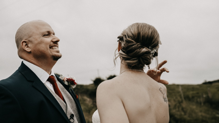 first look before wedding
