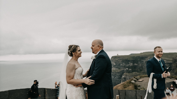 Wedding ceremony at cliffs of Moher