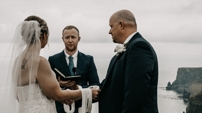 Wedding ceremony at cliffs
